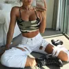 Kvinnors tankar Camis Camouflage Crop Top Women 2019 sommar Sexig kort Camis Tank Top Femme Croped Women's Vest Camisole Slest Party Tops Woman L231220