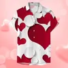 Camisas casuales para hombres para hombres San Valentín Día de moda