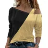 Kadın bluzları moda kadın kazak üst basit bluz altın renk dikiş parlak üstler