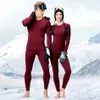 Männer Thermo-Unterwäsche Männer Frauen Skifahren Unterwäsche Set Winter Sport Schnell Trocknend Thermo-Unterwäsche Ski Kleidung Sportswear 231220