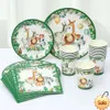 Jungle Animal Disponertable Tableware Forest Safari Födelsedagsfest dekoration Baby Shower Wild One Jungle Birthday Party Supplies Party Favor Holiday Supplies