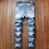 Jeans da uomo Primavera e autunno Nuovi jeans ricamati traforati da uomo Pantaloni personalizzati elasticizzati slim fit moda casual alla moda American Jean L231220