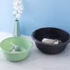 Bath Accessory Set 2 Pcs Plastic Wash Basin Face Cleaning Round Washing Up Bowl Kitchen Sink Fruit For Clothes Bathroom Large