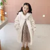 Elegante 100 Echte Wollen Jas Meisjes Winterkleding Lange Schapen Scheren Jas Herfst Kinderen Mode Kleding TZ375 231220