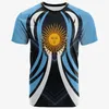 T-shirts pour hommes Argentine T-shirts Drapeau argentin Emblème 3D Imprimer Hommes Femmes Casual Surdimensionné À Manches Courtes O-cou Chemise Enfants Tees Tops