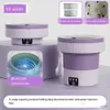 Mini Washing Machines 6L 7L Folding Mini Washing Machine Portable with Spin Dryer Bucket for Clothes Travel Home Underwear Sock Washer 110V 240V UK AU