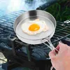 Pans Stainless Steel Fry Pan Outdoor Non-stick Cooking Pot Frying Utensil Portable Cutlery Travel