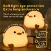 LED Night Light Cute Duck Cartoon Animals Silicone Lamp för barn Kid Touch Sensor Timing USB Laddningsbara födelsedagspresenter 231220