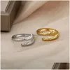 Parringar Snake Rings for Women Men rostfritt stål guld sier färg finger ring vintage gotisk homme estetiska smycken anillos muje dhxip