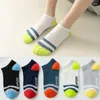 Men's Socks 5 Pairs Of Mens Casual Boat Simple Sweat Absorbing Breathable Vertical Bar Parallel Bars Ovement Tube