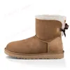 designer snow boots australian womens uges boots bailey Chestnut winter buckle fur snow Half Knee Short lady UGLI and wool hair uggselis boots originals_snekaer