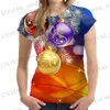 Damen T-Shirt Weihnachtsmann Bedrucktes T-Shirt für Frauen 3D-Weihnachtsbaum-T-Shirts Lässige O-Ausschnitt Lose Kurzarm-Oberteile Neujahrsparty Weihnachtskleidung T231220