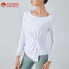 Lu ausrichten Lu Yoga Stown Sportswear Long Sleeve Crop Fitnessstudio Shirring Running Training Tops Asymmetrische Sport Top Fitness Frauen Zitronen -Workout Gry Ll