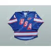 Maillot de hockey bleu personnalisé DONALD TRUMP 45 USA, nouveau haut cousu S-M-L-XL-XXL-3XL-4XL-5XL-6XL