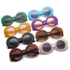 Sonnenbrille SHAUNA Mode Übergroße Ovale Frauen Bunte Schattierungen UV400 Farbverlauf Männer Retro Punk Sonnenbrille