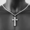 Anhänger Halsketten Modische dreischichtige vergoldete Kreuzhalskette Jesus Hip-Hop für Männer Schmuck Jubiläumsgeschenk