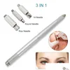 Tattoo Guns Kits 3 In 1 Professional Dual-End Microblading Permanent Pen Manual Liner Fog Eyebrow Tattoo Makeup Supplies Drop Delivery Dhgfl