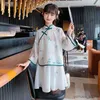 女の子のドレス中国語スタイルの子供のドレス夏のプリンセスフラワープリントqipao服女の子チョンサムドレス子供服