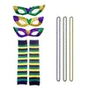 Party Supplies Halloween Eye Mask Halsband Randiga knästrumpor handskar Mardi Gras Costume