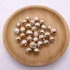 Naszyjniki wiszące naturalne perły słodkowodne okrągłe kulki metalowe metalowe folię Perl Charms do biżuterii Making DIY Naszyjnik Bransoletka