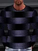 メンズTシャツクルーネック長袖シャツ3Dプリントジオメトリグラフィックティースウェットシャツ春秋の服アパレル