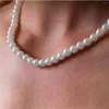 Chaînes Abs Imitation Perle Collier Coréen Perlé Clavicule Chaîne Colliers Pour Les Femmes