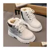 Boots New Style Kids Martin Girls Boys Snow Toddler Baby Wool Ankle Fashion Children Winter Warm Shoes Drop Delivery Maternity Dhqgj