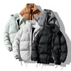 Vinter retro parkas kappa män olika färgbubbla jacka överdimensionerad varma massivt kappa streetwear faux mocka puffer jacka 231220