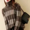 Kadın Sweaters Vintage Uzun Kollu Kadınlar Sıradan Moda Birleştirme Kazak Yurtdışım Sonbahar/Kış Gevşek Külçeler Giysileri