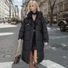 Women's Trench Coats Women Korean Thick Parkas Hooded Zipper Long Full Sleeve Loose Regular Warm Autumn Winter Casual Knee Length Coat