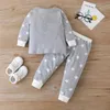 Pullover Kids Clothes Girls Winter Fall 2pcs Set Cartoon Shark Letter Long Sleeve Sweater Tops+star Trousers Casual Baby Boy Clothes 1-6YL231215