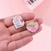 Pink Fun Brosch Söt Soda Bottle Spray Milk Juice Box Ramen Metal Badge Punk Clothing Women Lapel Pins smycken Tillbehör gåva