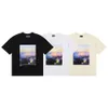 トレンディな新しいKith Limited Sky Sea of​​ Clouds High-definition Printed半袖カジュアルカップルTシャツ夏の男性と女性のためのTシャツ