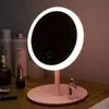 Espelhos compactos LED Light Makeup Mirror Storage LED Face Mirror Ajustável Touch Dimmer USB Led Vanity Mirror Table Desk Espelho Cosmético 231219