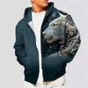 Sudaderas con Capucha para Hombres Sudadera con Capucha Animal para Hombres Estampado De León Otoño Jersey De Manga Larga Moda Casual Sudadera De Calle Diaria Ropa De Gran Tamaño