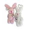 Pièces de sac Accessoires Lapin Coeur Chaîne de téléphone Coréen INS Punk Mignon Lapin Poupées Porte-clés Décoration Y2K Mode Bijoux Pendentif Cadeau 231219