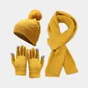 Bérets en gros acrylique 3pcs hiver tricot chapeau écharpe et gants ensemble pour femmes hommes