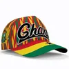 Casquettes de baseball Casquette de baseball du Ghana Nom personnalisé Jeu d'équipe Gh Chapeaux à visière Gha Pays Voyage République Nation Drapeau Ghanéen Headg282W