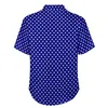 Camisas casuais masculinas bolinhas brancas azul marinho praia camisa havaiana blusas engraçadas homem impressão plus size