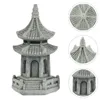 Trädgårdsdekorationer Statyette Stor hexagonal torndekor asiatisk pagodlykta sandstenmodell