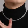 Diamant bestanden Test 6mm 16/18/20 -Zoll Gold plattiert S925 Sterling Silber Moissanit Kubanische Kette Halskette 7/8 -Zoll -Armband Links Schmuck für Männer Frauen Schönes Geschenk