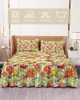 Bed Skirt Summer Fruit Pomegranate Watercolor Elastic Fitted Bedspread With Pillowcases Mattress Cover Bedding Set Sheet