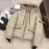 디자이너 여성 다운 재킷 단순한 자른 최고 로고 브랜드 후드 롱 슬리브 코트 코트 겨울 캐주얼 다운 재킷 고품질 재킷 761