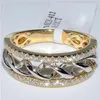 Real 14K Gold Jewelry 2 Carats Diamond Rings for Women Anillos Bague Bizuteria Bague Jewellery Bijoux Femme 14 K Gold Rings Box 212771