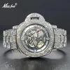 Armbanduhren Mechanische Uhr für Männer Diamant Iced Hip Hop Automatikuhren Big Wrist Skeleton Movement Armbanduhren Unique Drop 231220