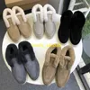 Open Walk Chukka Boots Designer Loropinas Shoes Pure Original Loropinas Autumn and Winter New Leather Casual Round Toe Loafers Lp Plush Insulation Single Shoe F HBRY
