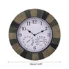 Relógios de parede Vintage Relógio Waterpoof com temperatura e umidade silencioso não ticking para cozinha decoração de escritório em casa atacado