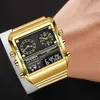 Zegarek na rękę Foxbox Top marka luksusowa moda Zatrzymuje złoto ze stali nierdzewnej Sport Square Analog Analog Analog Watch For Man 231219