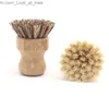 Pennello per pulizia cucina spazzola per la pulizia di Sisal Nanmao Bamboo manico corto piatti rotondi piatti per la pulizia di vaso di pulizia di pulizia di pulizia di lavaggio Spec Q231220