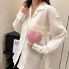 Sacos de noite moda doce brilhante strass forma de coração bolsa de ombro crossbody para mulheres portátil batom bolsa cosmética